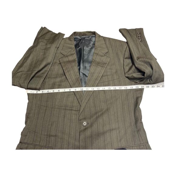 Hickey Freeman 100% Wool Brown Stripe 2 Button Blazer Sport Coat Size 40 Reg - Picture 4 of 10